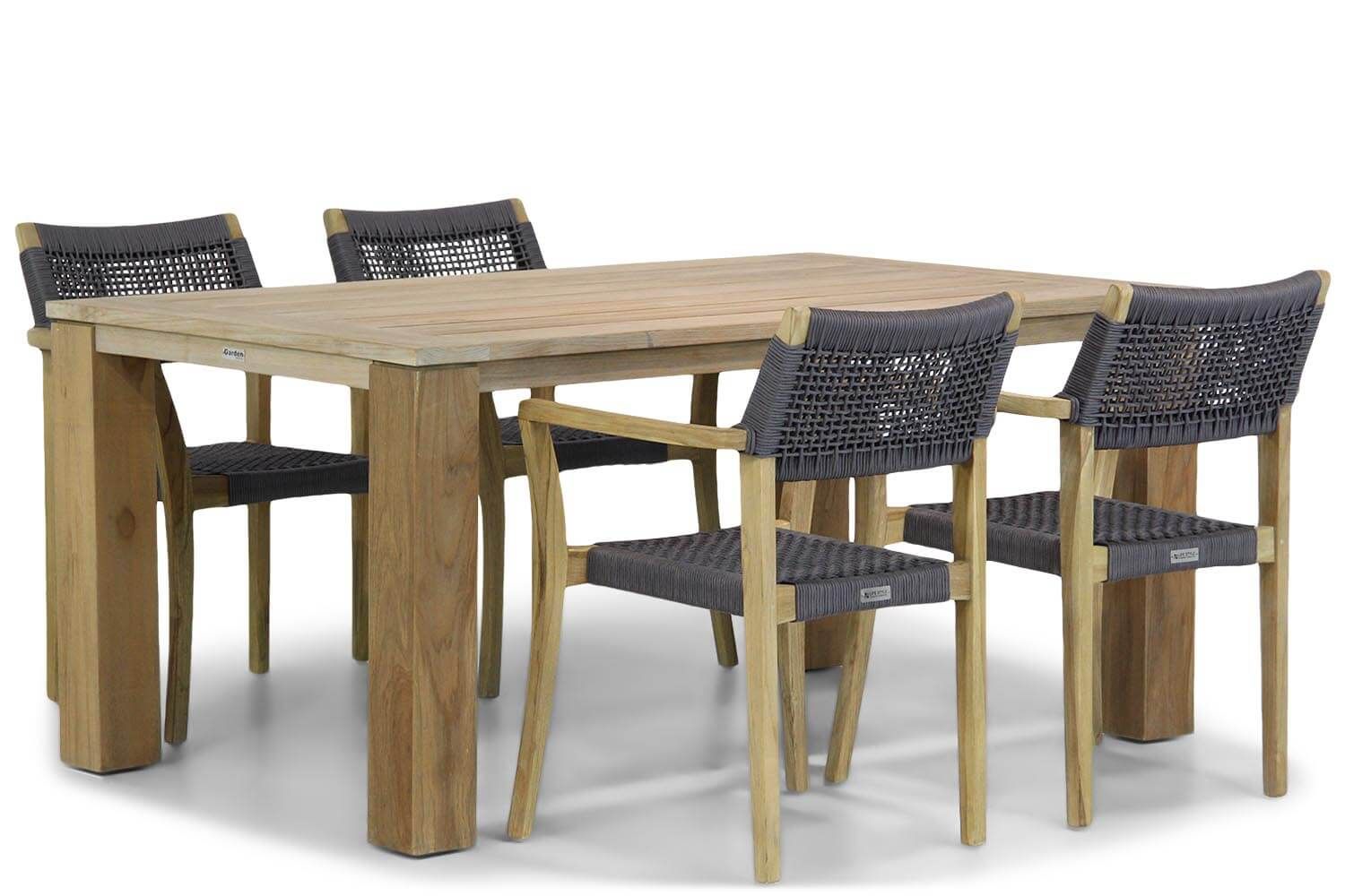 Lifestyle Garden Furniture Dallas/Brighton 165 cm dining tuinset 5-delig - 7423607660676