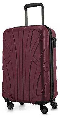 Suitline handbagage harde koffer, cabinekoffer, TSA, 55 cm, ca. 34 liter, 100% ABS mat burgundy