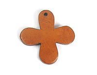 Klavertje houten hanger, gewaxt, bruin, 25 x 25 mm, 50u, ca.