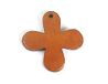 Klavertje houten hanger, gewaxt, bruin, 25 x 25 mm, 50u, ca.