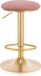 Happiq Tabouret de bar - Velours - Rose/Or - Sans dossier - Réglable - 38x(61-82)cm