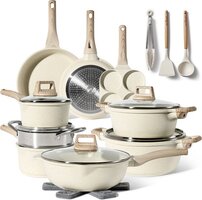 JUST PERFECTO HOUSEHOLD APPLIANCES 21-Delige Pannenset Inductie - Beige - PFAS vrij - Koudgrepen