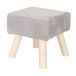 Relaxdays Poef op poten - 30 cm - corduroy - lichtgrijs