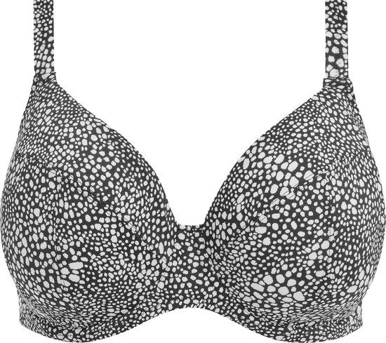 Elomi Pebble Cove UW Plunge Bikini Top - 85H - Black/White Polka Dot