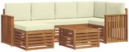 vidaXL - Hoek loungeset - 6 zitplaatsen - Natuurlijk en crème - Polyester