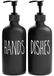 MOMEEMO Set van 2 zeepdispensers, bevat afwasmiddel en handzeepdispenser met zwarte plastic pompen, perfect voor keukendecoratie. 16 oz (zwart)