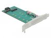 Delock 89047 carte d'interface/adaptateur Interne M.2, SATA PCIe 4.0 profil bas