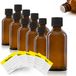 Oputec 10 x 50ml druppelflesjes – bruine apothekersflesjes met druppelinzet & etiketten – lekvrij & kindveilig
