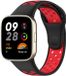 By Qubix - Siliconen sportband - Zwart met rood - Geschikt voor Xiaomi Redmi Watch 3