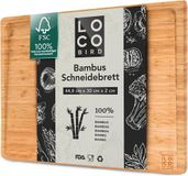 Sans marque Planche à découper en bambou massif avec rainure à jus - 44,8x30x2 cm