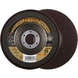 Rhodius 305301 Rhodius VKSG WS, 2 pièces disque compact non-tissé 125 x 22,23 mm, droit, 4A-coarse, Topline, Made in Germany, pour acier inoxydable, acier
