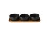 Aida Raw Organic Ensemble de bols Noir titane avec plateau en bois