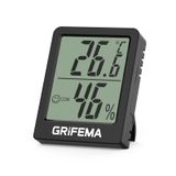 GRIFEMA GA2902B Mini Hygromètre Numérique Thermomètre Intérieur de l'hygromètre, Petit Testeur d'humidité Numérique, Convient Pour Serres, Pépinières, Caves, Thermomètre pour reptile, Noir