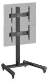 KIMEX Support TV sur roulettes, convient pour 2 écrans, 40''-65'', hauteur 175 cm, noir