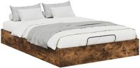 vidaXL Ottoman Bedframe Gerookt eiken 120 x 200 cm Geconstrueerd hout