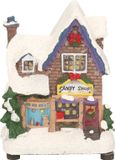 Kaemingk B.V. Village de Noël Maison de Noël Magasin de bonbons 12 cm - Avec éclairage - Polyresin - Multi