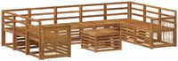 vidaXL - Bank loungeset - Massief acaciahout - Naturel - 4 zitplekken