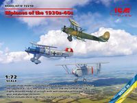 ICM Modelbouwpakket Militaire voertuigen - 72210 Biplanes of the 1930s and 1940s - Не-51A-1, Ki-10-II, U-2/Po-2VS Plastic - 1:72 - Modelbouw