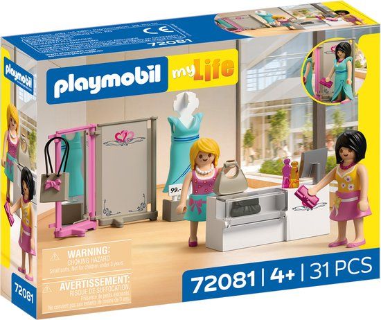 PLAYMOBIL MyLife Fashion Boutique | 2 figuren met paspop en toonbank | Stimuleert creativiteit | Kinderspeelgoed voor kinderen vanaf 4 jaar | 72081