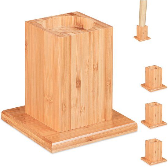 Merkloos Relaxdays meubelverhoger - set van 4 - hout - lichtbruin