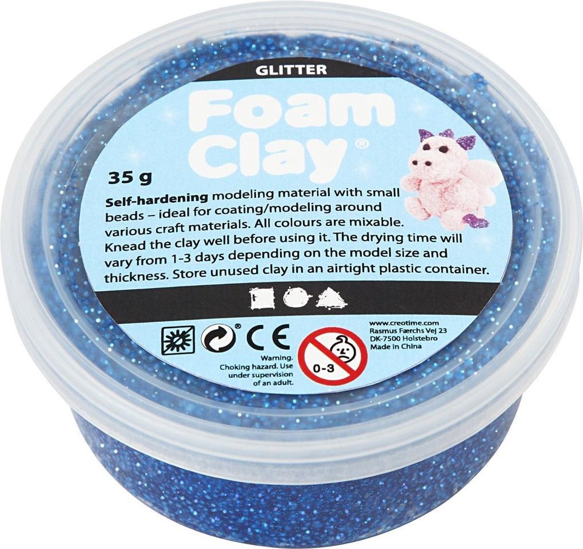 Foam Clay Foam Clay® blauw glitter 35gr