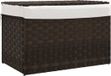 vidaXL Wasmand met deksel 55,5x35x34 cm poly rattan donkerbruin