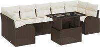 vidaXL Tuinbank Set 8-delig Bruin Polywood