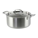 KAMBERG - Kookpan Ø 24 cm van roestvrij staal 18/10 Triply - PFAS-vrij - deksel inbegrepen - alle warmtebronnen inclusief inductie en oven - 0008275, grijs