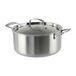 KAMBERG - Kookpan Ø 24 cm van roestvrij staal 18/10 Triply - PFAS-vrij - deksel inbegrepen - alle warmtebronnen inclusief inductie en oven - 0008275, grijs