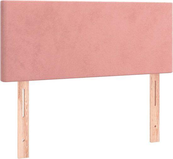 vidaXL Hoofdbord 100x5x78/88 cm fluweel roze