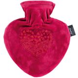 fashy Hartwarmwaterkruik met overtrek en borduurwerk, roze, 0,7 l