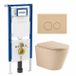 Geberit QeramiQ Dely Toiletset - 36.3x51.7cm - Geberit UP720 inbouwreservoir - rimless - diepspoel - 35mm zitting - softclose - bedieningsplaat beige - ronde knoppen - mat beige