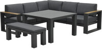 Garden Impressions Plaza lounge dining set 5-delig donker grijs - teaklook