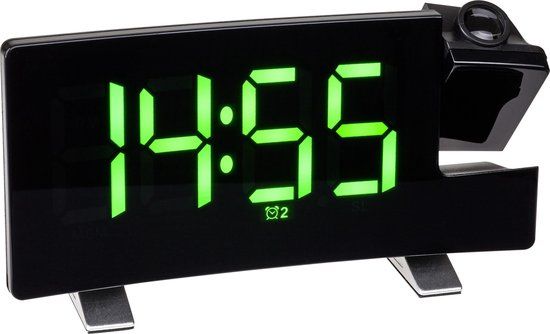 TFA Dostmann TFA 60.010621 Wekker - Zwart - Met Snooze Functie - Met Radio - LED Display