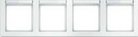 Hager Q.1 – 4 Elementen Horizontaal Frame met ROTULO Polar White
