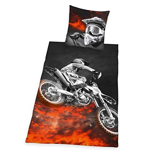 Klaus Herding GmbH Herding Young Collection Beddengoedset Motocross - Dekbedovertrek 135x200 cm + Kussensloop 80x80 cm