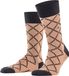 Burlington Ferry Road gedessineerd wol sokken heren bruin - maat 40-46