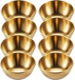 OEM Allecto Plus - Set van 8 roestvrijstalen sushi schaaltjes voor dips en sauzen - Goudkleurig
