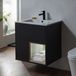Hudson Reed Meuble lavabo suspendu avec niche – 61,2 cm – Avec lavabo effet marbré – Gris noir - Avec lumière LED – Design moderne - Hoxton