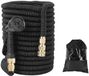 Merkloos Tuyau d'arrosage flexible - 15 mètres – avec pistolet d'arrosage, raccords, crochet et sac de rangement – 8 modes de pulvérisation – Noir – léger et anti-pli