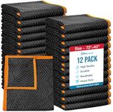Simpli-Magic Heavy Duty gewatteerde bewegende dekens (12 stuks), zwart/oranje