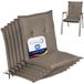 Beautissu Loft NL Coussin de chaise Set 6x Bas dossier 100x50 cm Taupe – Coussin de chaise de jardin résistant aux UV