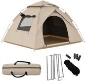 Merkloos Relaxdays Kampeertent - 200x145x230 cm - Beige