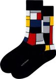 Kunstsokken Compositie A: Piet Mondriaan Sokken Dames 36-40 Biologisch Katoen