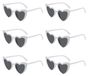 Herz Sonnenbrillen 6er-Pack Retro-Design Weiß Polycarbonat