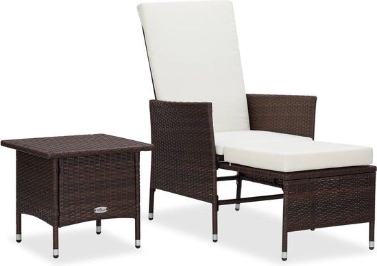 The Living Store Loungeset - Bruin - 2-zits - Rotan - Incl. kussen
