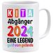 Mok met spreuk | Kinderen 'Kita Abganger 2024' - voor het afstuderen van de kleuterschool voor kinderen | examen cadeau | schoolafstuderen cadeau (wit)