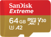 SanDisk Extreme microSDXC 64GB - 160MB/s Lezen, 60MB/s Schrijven