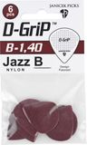 D-Grip Janicek D-Grip Plektrum - Jazz B - 1.40 mm Bordeauxrood - 6 stuks