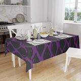 Bonamaison Tafelkleed, Anti-Mold, Sneldrogend, Waterdicht, 100% Polyester Tafellaken, Paars, zwart, 140 x 160 Cm